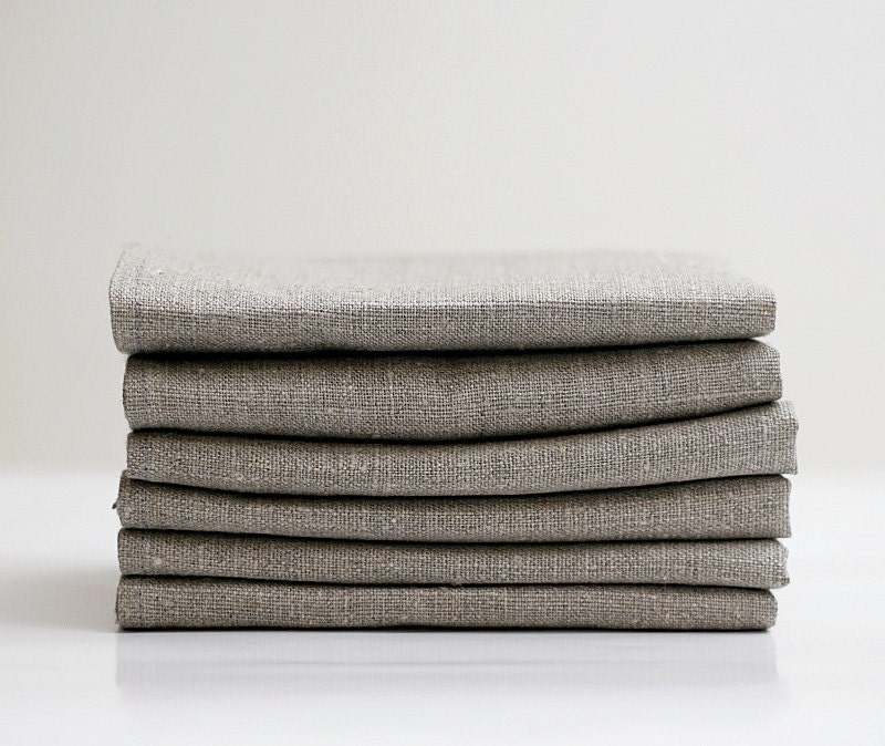 Linen napkin set of 12 - grey cloth napkins -  18x18 inch size
