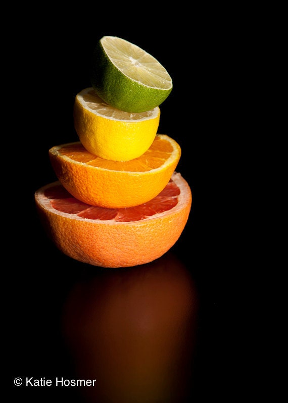 Fun with Fruit - 5x7 Matted Photograph of Colorful Citrus Fruits