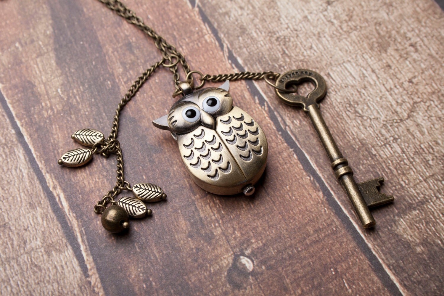 Owl Watch Pendant Necklace by AlexandriaMaries on Etsy