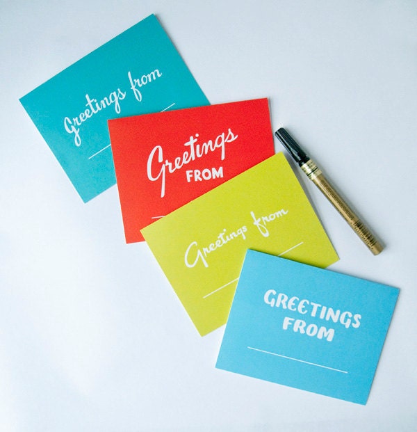 Assorted Solid Colored Greetings - set of 4 cards
