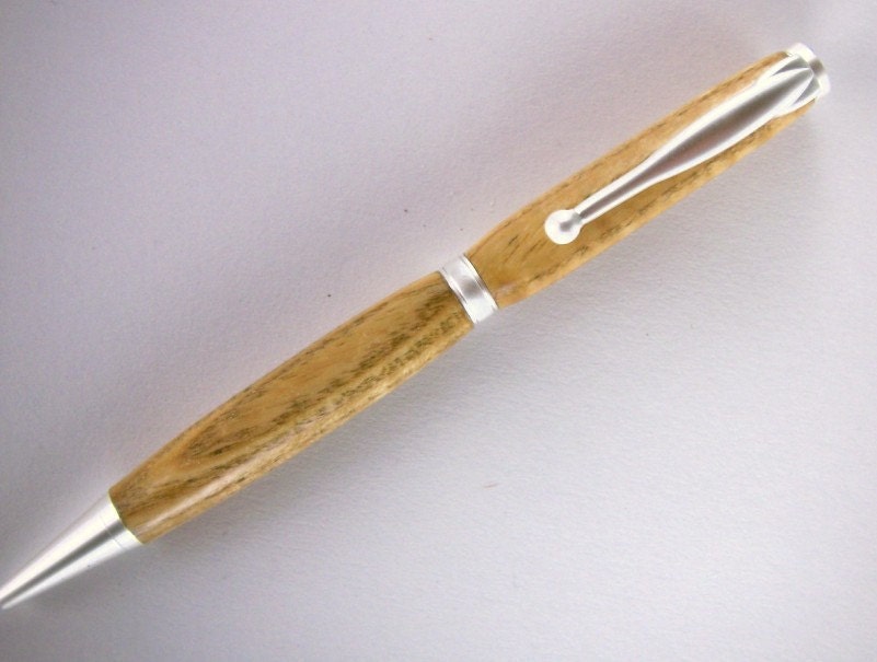 Hand turned Ink Pen slimline Style Handcrafted from Pew wood from Grace River Church 184