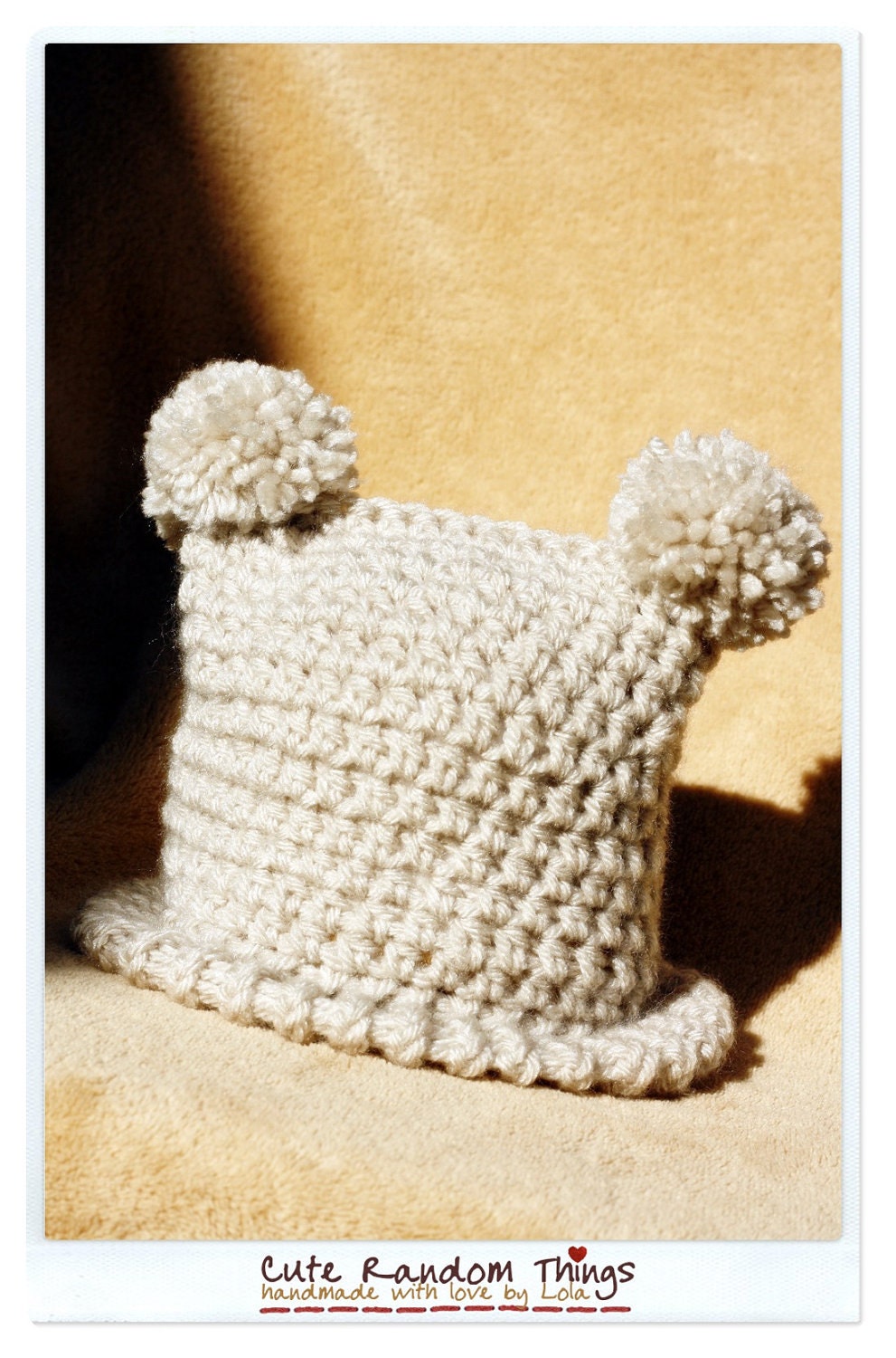 Warm Latte cozy hat - crocheted baby hat.