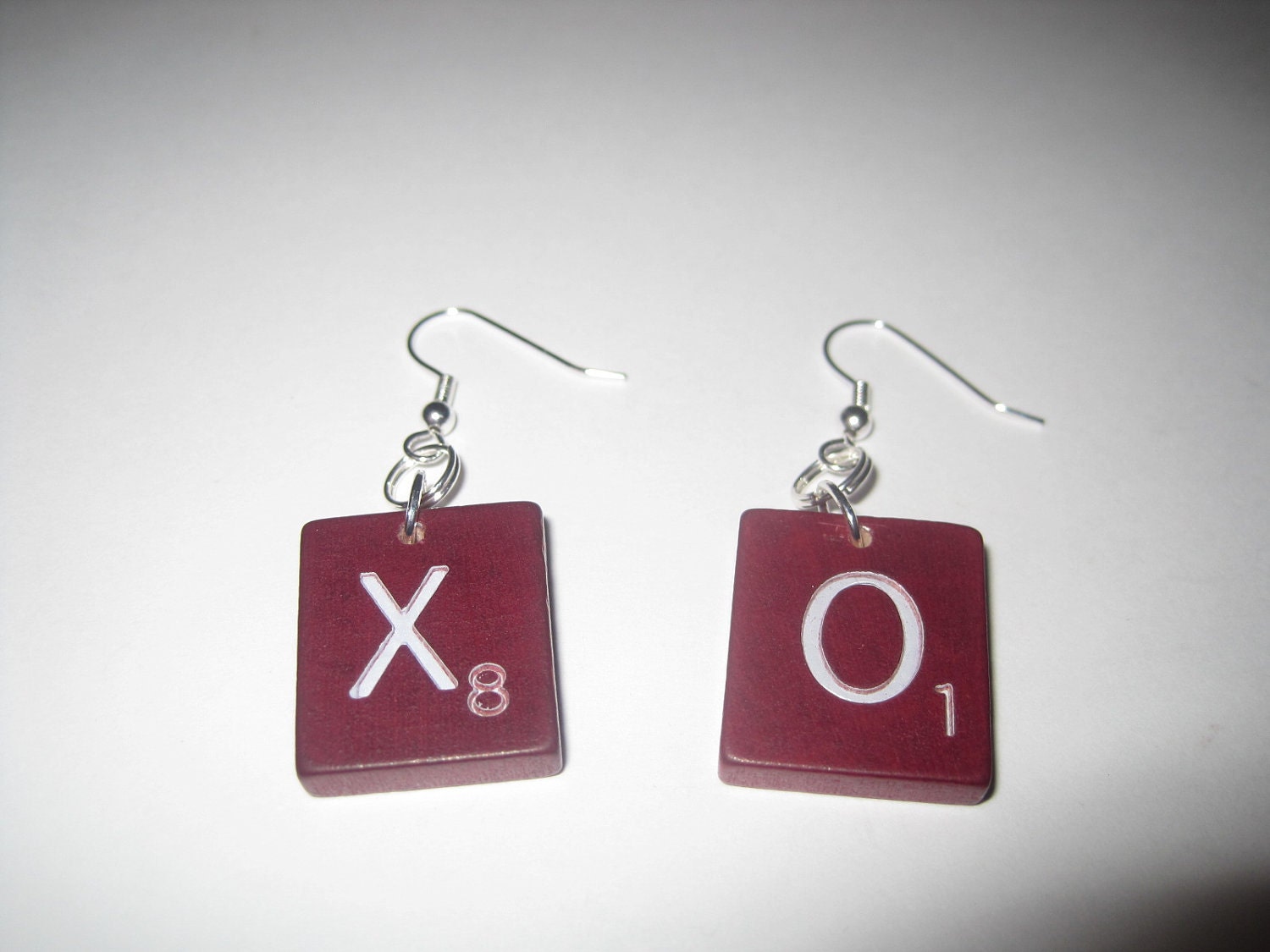 Deluxe Edition Scrabble Tile Earrings - XO Hugs and Kisses