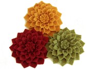 Felt Dahlia Flower Convertibles- Hat Pin. Headband. Hair Clip. Brooch.- You Pick Color