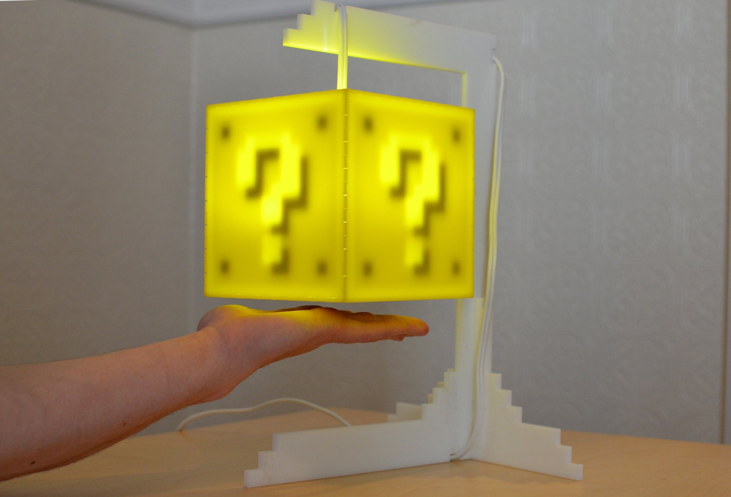 Interactive 8-bit Question Block Lamp