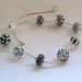 Handmade Lampwork Bead Necklace on Silver Chain - Black and White