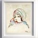 Fashion illustration watercolor print of a beautiful woman, portrait painting print 8" x 10"