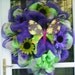 Purple and Cream Deco Mesh Wreath