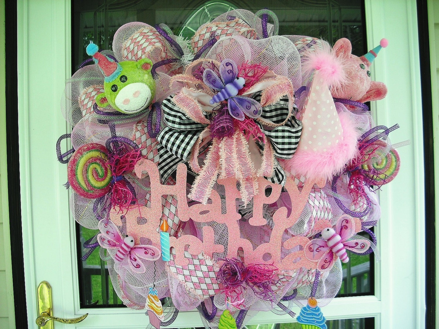 Sale Birthdays Deco Mesh Wreath