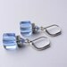 Crystal cube earrings, light blue crystal earrings, dangle blue earrings