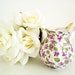 Vintage small floral porcelain pitcher/ Royal Chintz creamer/ purple tiny violets / spring kitchen home decor/ gold trim