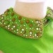 Vintage 60s cocktail dress in lime green/ bejeweled collar