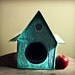 Large Turquoise Tin Bird House Home Decor