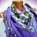 Lilac amethyst, white, green, Turkish Yemeni OYA Scarf ..bridal,scarf,authentic, romantic, elegant, fashion, personalized design...