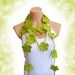 Hand made green crochet Scarf,Olive Green Flower Lariat Scarf. Fashion Flower Scarves, Necklace...