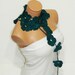 Hand made crochet oil blue Flower Lariat Scarf. Fashion Flower Scarves, Necklace...