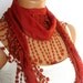 Cinnamon Scarf, Fabric Fringed Guipure Turkish Scarf ..bandana,headband,wedding,bridal,authentic, romantic, elegant,