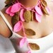 Crochet ivy, pink, caramel ivy leafs Lariat Scarf. Fashion Flower Scarves, Necklace...