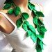 Crochet ivy, Green ivy leafs Lariat Scarf. Fashion Flower Scarves, Necklace...