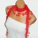 Personalized Design red Scarf. Turkish Fabric Fringed Guipure Scarf ..bandana,headband,wedding,bridal,authentic, romantic, elegant,