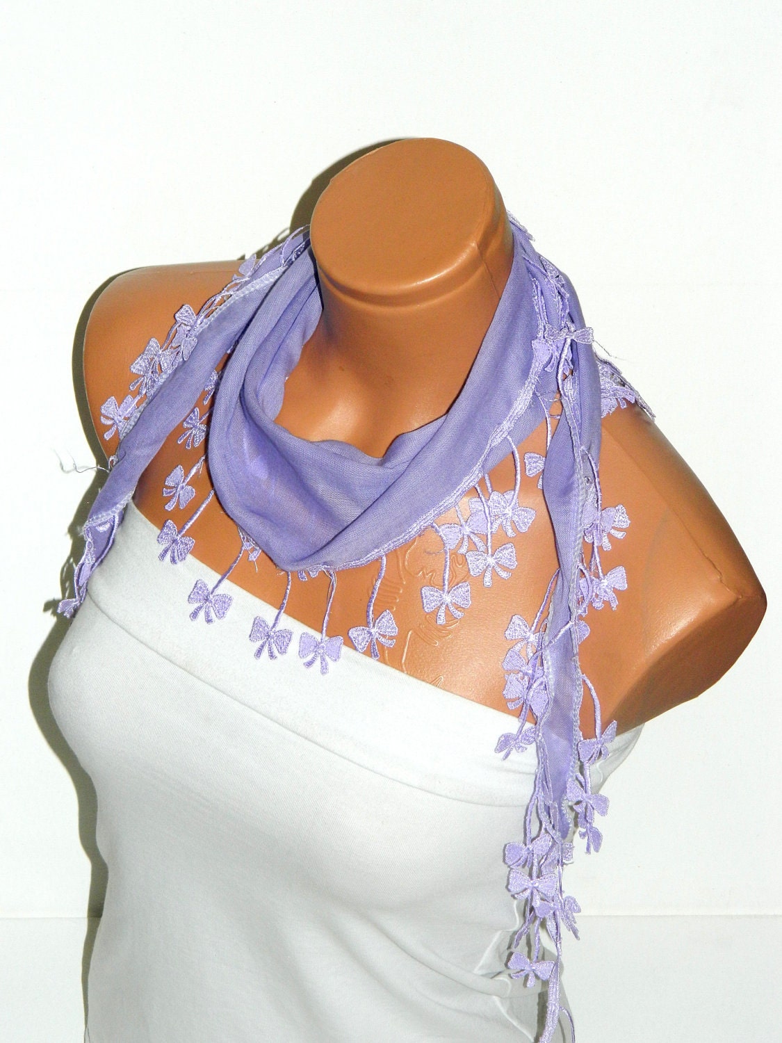 Personalized Design lilac Scarf. Turkish Fabric Fringed Guipure Scarf ..bandana,headband,wedding,bridal,authentic, romantic, elegant,