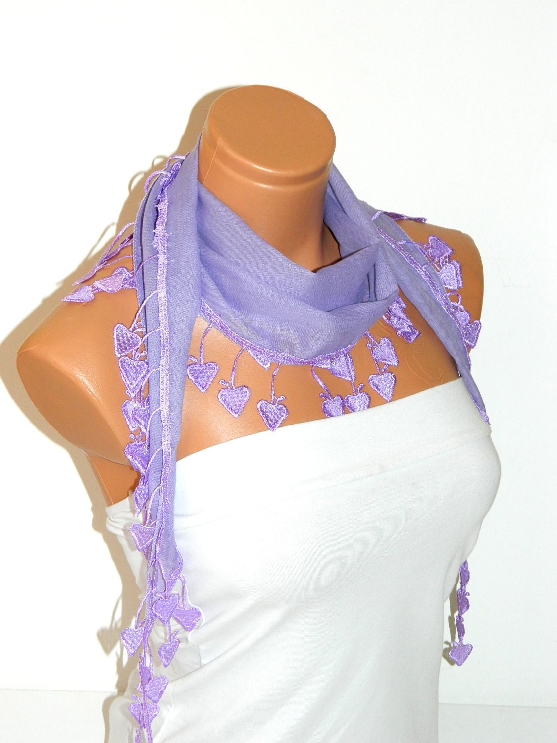 Personalized Design lilac Scarf. Turkish Fabric Fringed Guipure Scarf ..bandana,headband,wedding,bridal,authentic, romantic, elegant,