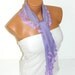 Personalized Design lilac Scarf. Turkish Fabric Fringed Guipure Scarf ..bandana,headband,wedding,bridal,authentic, romantic, elegant,