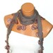 Personalized Design chocolate, beige Scarf. Turkish Fabric Fringed Guipure Scarf ..bandana,headband,wedding,bridal,authentic, romantic,