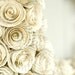 Medium Book Page Rosette Wreath 17 Inch - Upcycled Wedding, Birthday or Anniversary Gift - Spring Shabby Chic Eco Friendly Green Home Decor