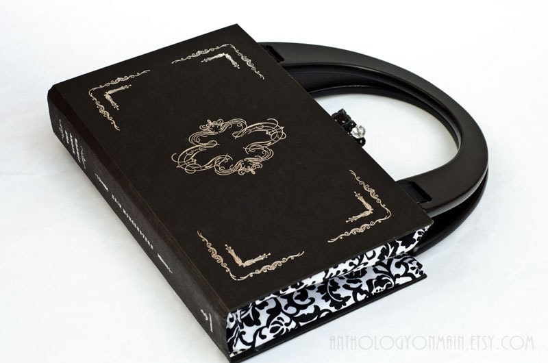 Black Hardcover Altered and Upcycled Accessory for Book Lovers - Eco Friendly Handbag - Book Cover Purse made from "The Night Circus"