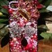Pink, vintage with pearls, bling iPhone 4/4s case