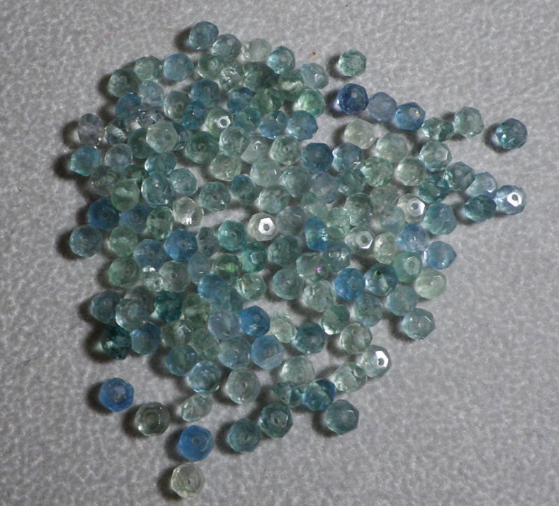Paraiba Fluorite Rondelle Faceted High Quality Beads 3mm to 4mm