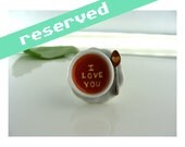 Reseved for - sweetpatisserie- I love you Alphebet Soup ring with plate - miniature food polymer clay jewelry - cute kawaii kitsch