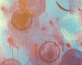 Untitled--gritty circles in blue on canvas