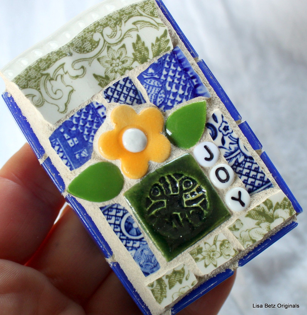 Yellow Daisy, Joy Mixed Media Mosaic Art
