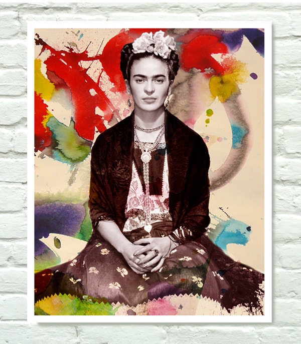 Frida Kahlo Poster  - Modern Pop Art  - 11x14