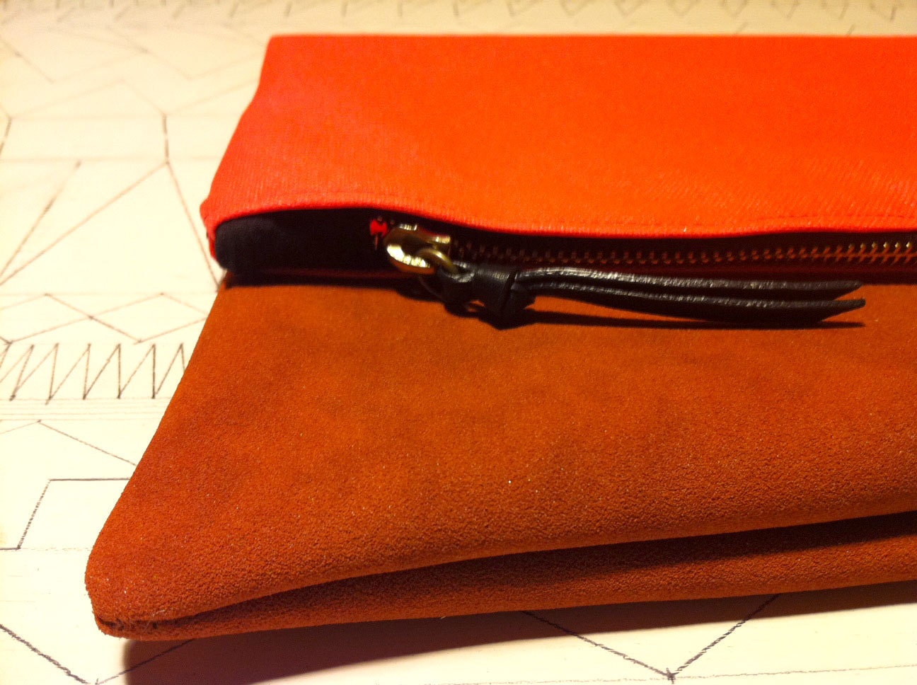 Oversized Neon Fold Clutch