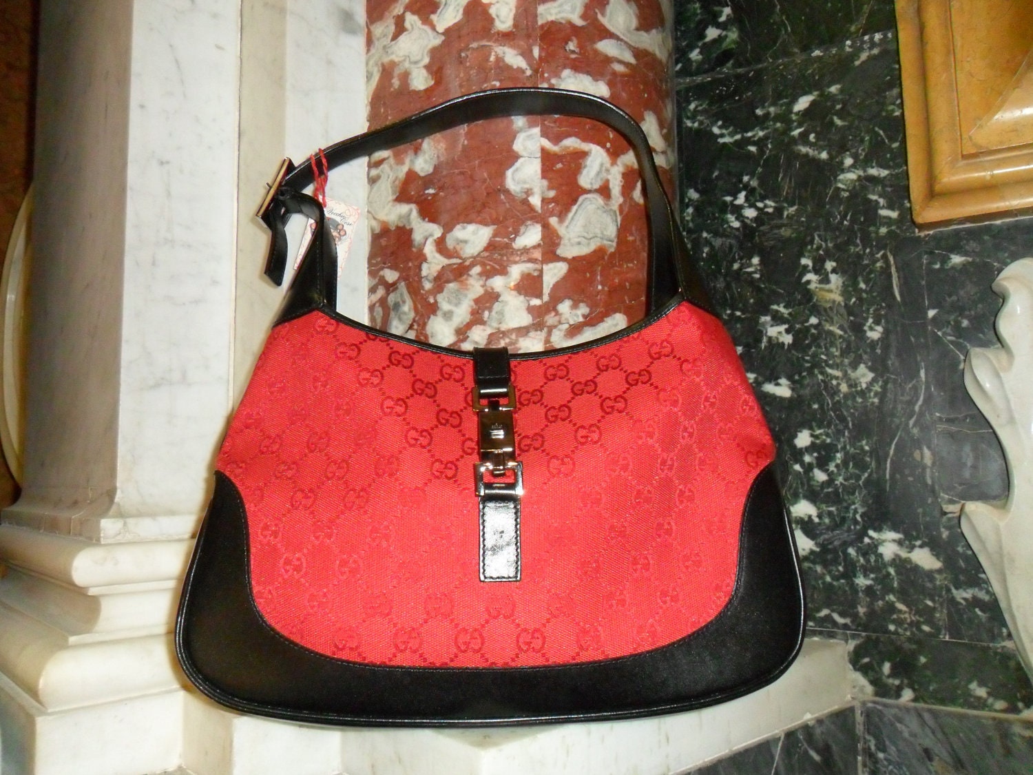 GUCCI Jackie&39;O vintage red/black handbag