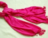 HOT PINK Pashmina Scarf.  Pashmina Wrap. Pashmina Shawl. Bridesmaid shawl. bridesmaid gift. Wedding Gifts