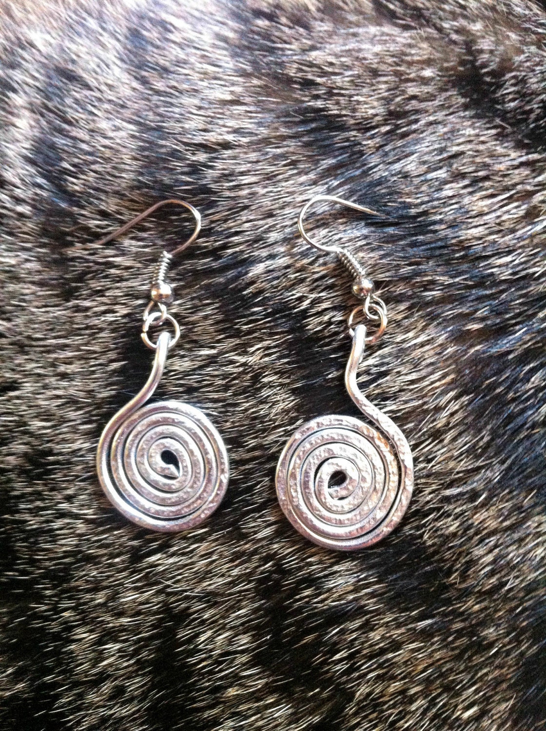 Hammered Hand-Wrapped Wire Swirl Earrings - Choose Your Colors