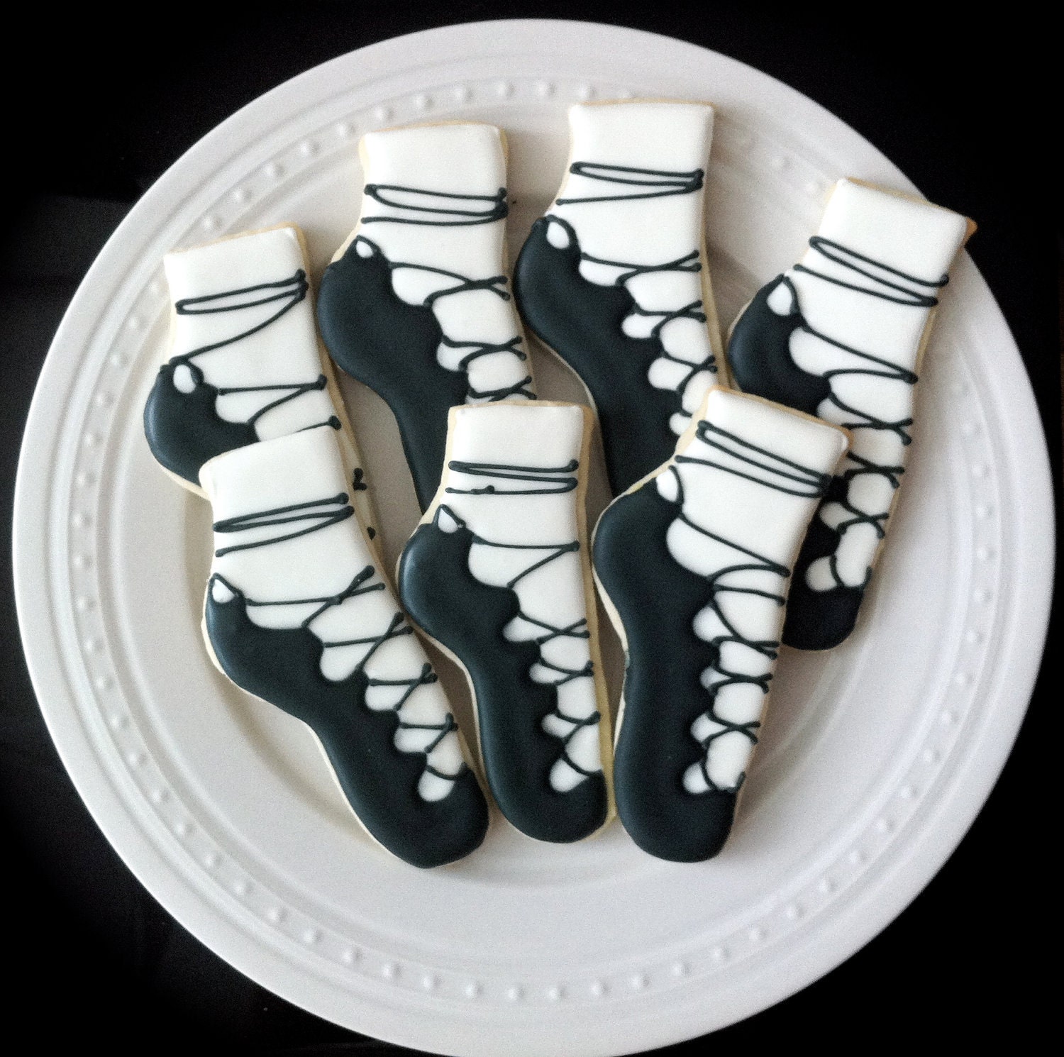 Irish Step Dancing Shoes decorated cookies, ghillies