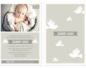 Baby Boy Baptism / Christening Invitation with Photo