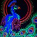 Original Mixed Media - Peacock Eyes - Black Light Rave Neon