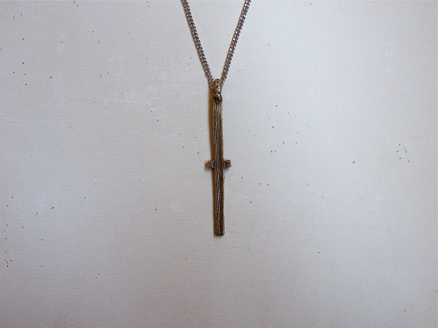Silver Chain With Cross Pendant.