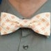 mens easy clip on bow tie - yellow, red white unique plaid pattern