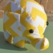 elephant stuffed animal - yellow and white chevron