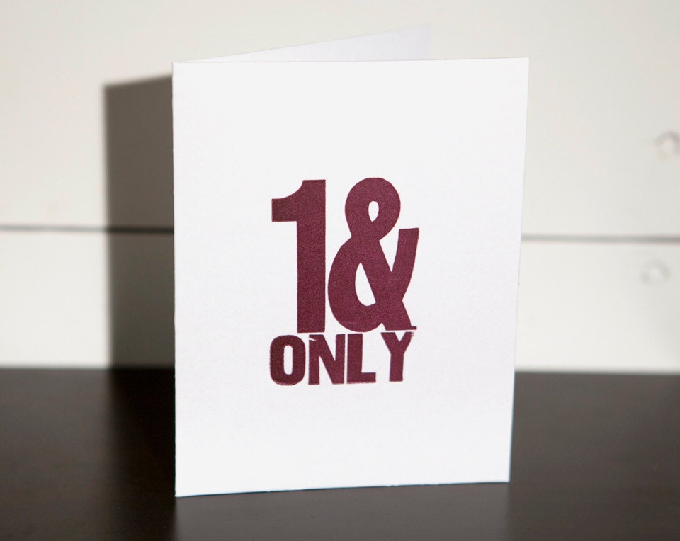 My One and Only - Letterpress Greeting Card