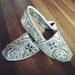 Custom hand-Painted Toms in Black on Tan Canvas