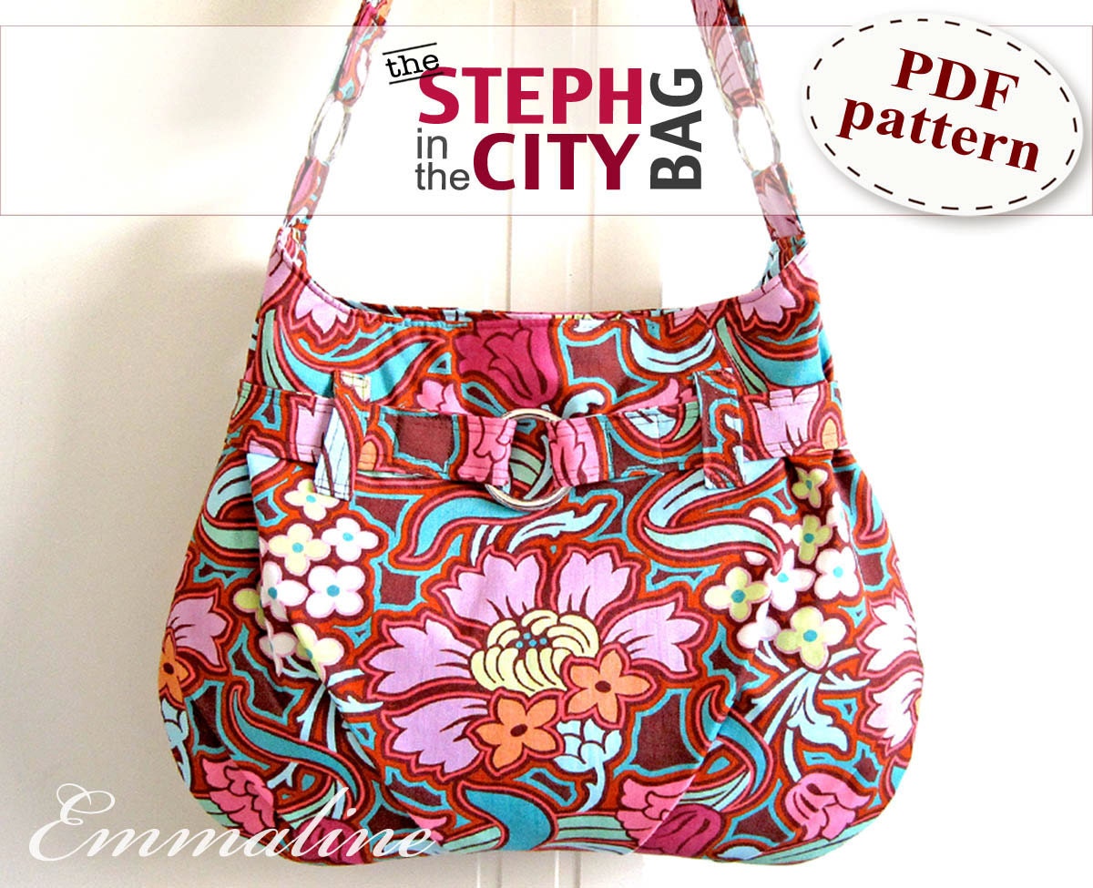 Steph In The City Bag PDF Purse Pattern Handbag by EmmalineBags