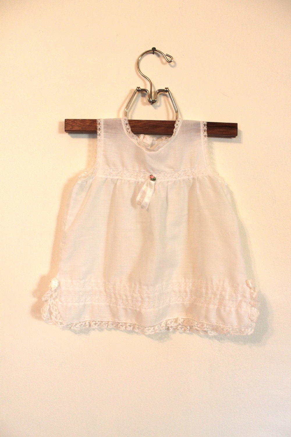 Vintage 1970s Baby Girl Slip Dress w Floral Bloomers